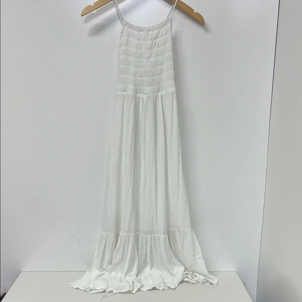 Z Supply Jazmin Maxi Dress, White, Strappy, Tierd, Lined, Small, Smocked Bodice - Picture 1 of 10